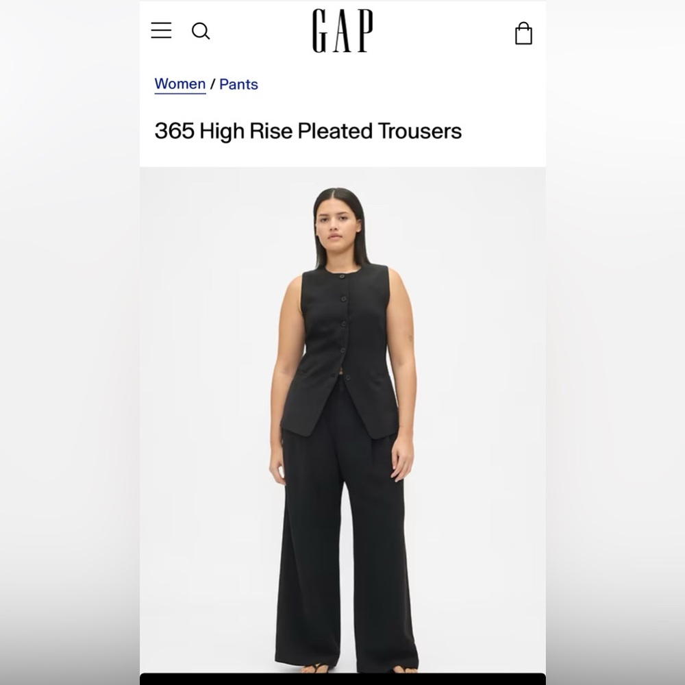 Gap pleated wide leg trousers.